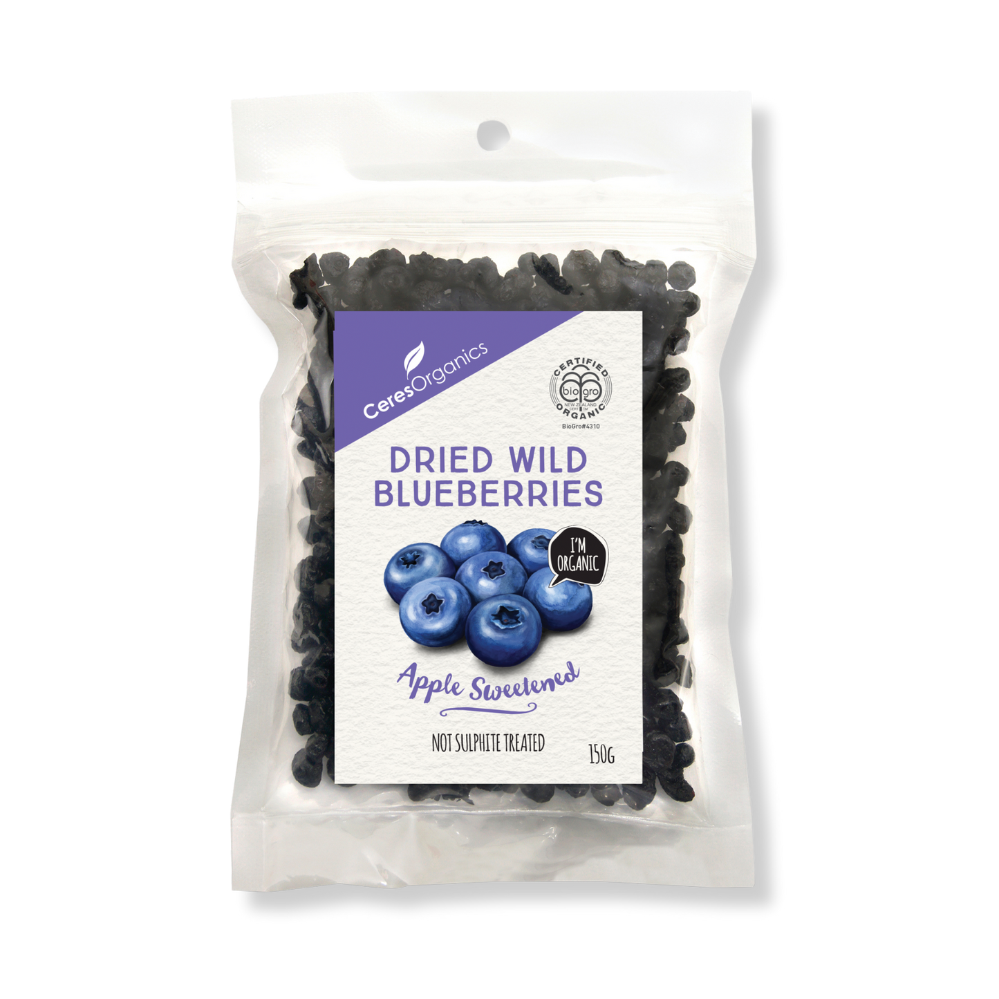 Ceres Organics Dried Wild Blueberries - 150g