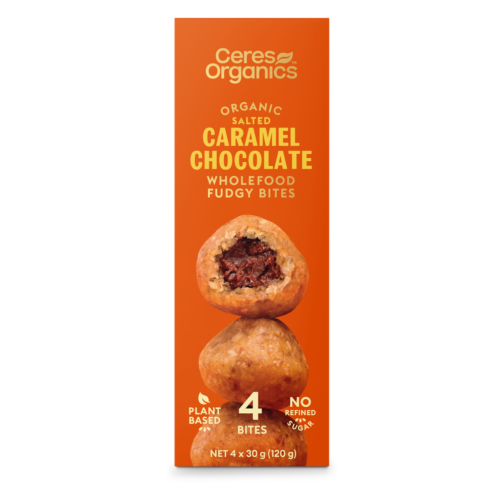 Ceres Organics Wholefood Fudgy Bites Caramel Chocolate - 120g - L'Organic