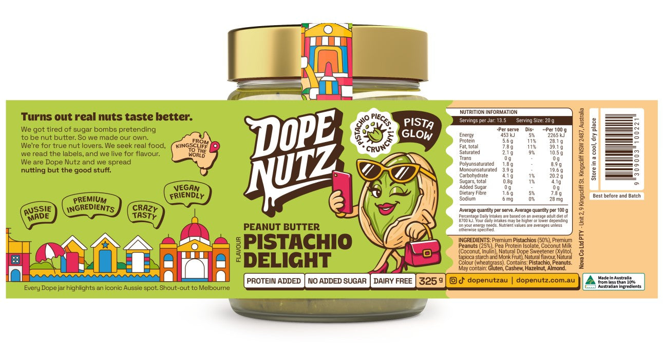 Dope Nutz Peanut Butter Pistachio Delight - 325g