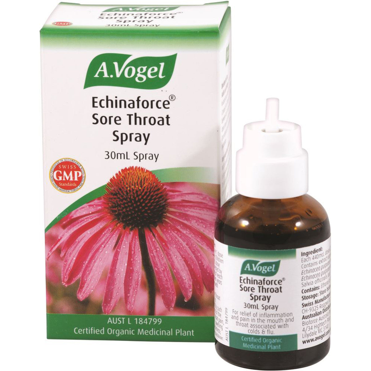 A VOGEL Organic Echinaforce Sore Throat Spray 30ml - L'Organic