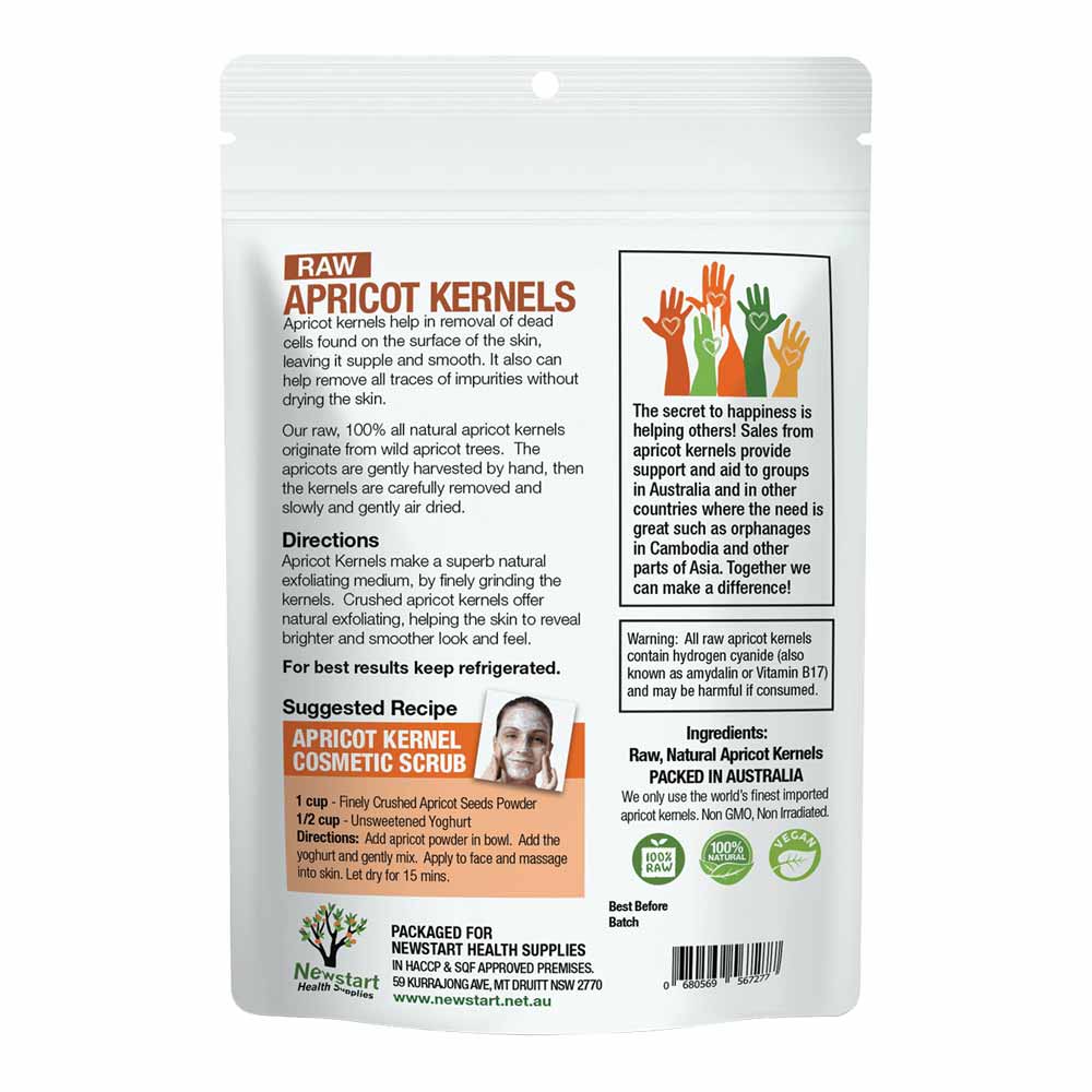 APRICARE Apricot Kernels Raw - 500g - L'Organic