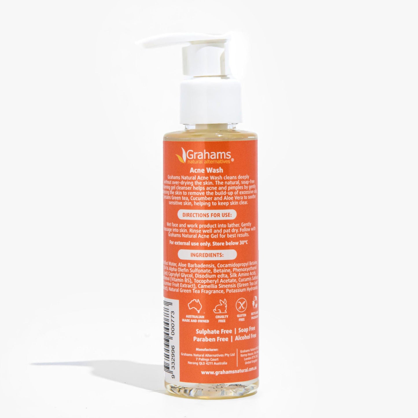 Grahams Natural Acne Wash - 125ml - L'Organic