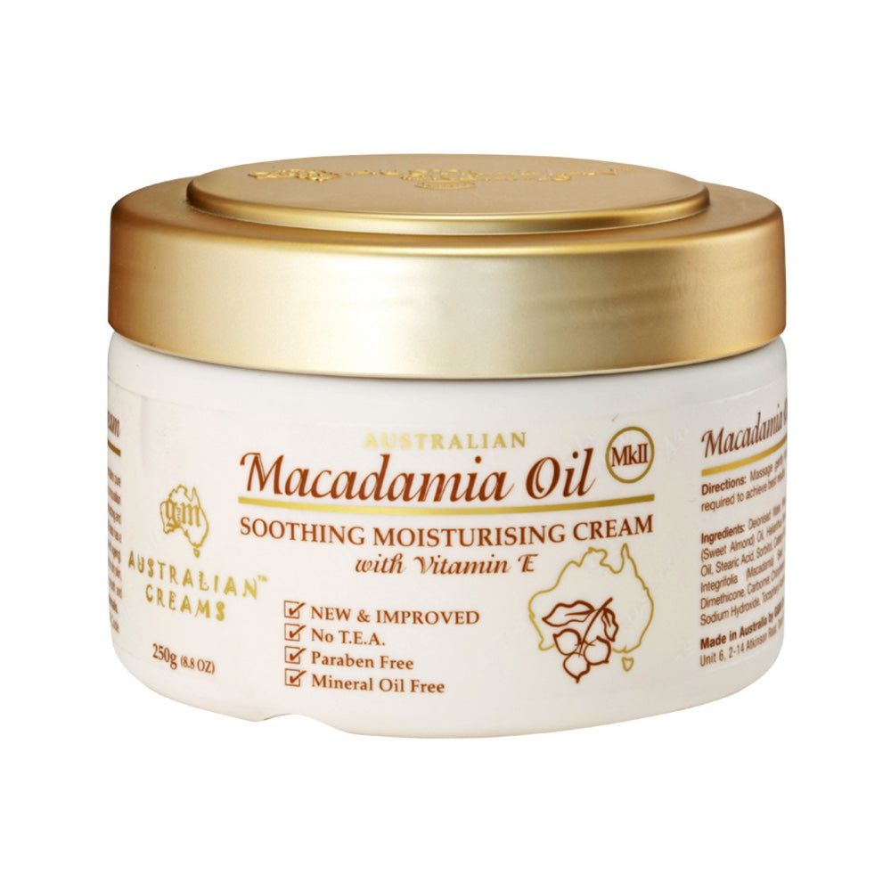 Australian Creams MkII Macadamia Oil Soothing Moisturising Cream with Vitamin E 250g - L'Organic