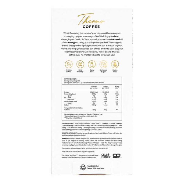 Before You Speak Thermo Coffee Unsweetened - 6.5g x 30 Pack - L'Organic