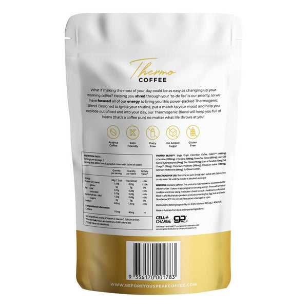 Before You Speak Thermo Coffee Unsweetened - 6.5g x 7 Pack - L'Organic