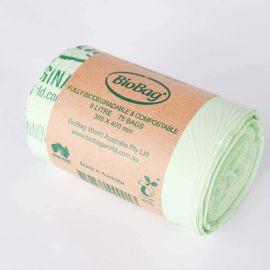 BioBag Compostable Bin Liners 8 Litre Roll - 75 Bags - L'Organic