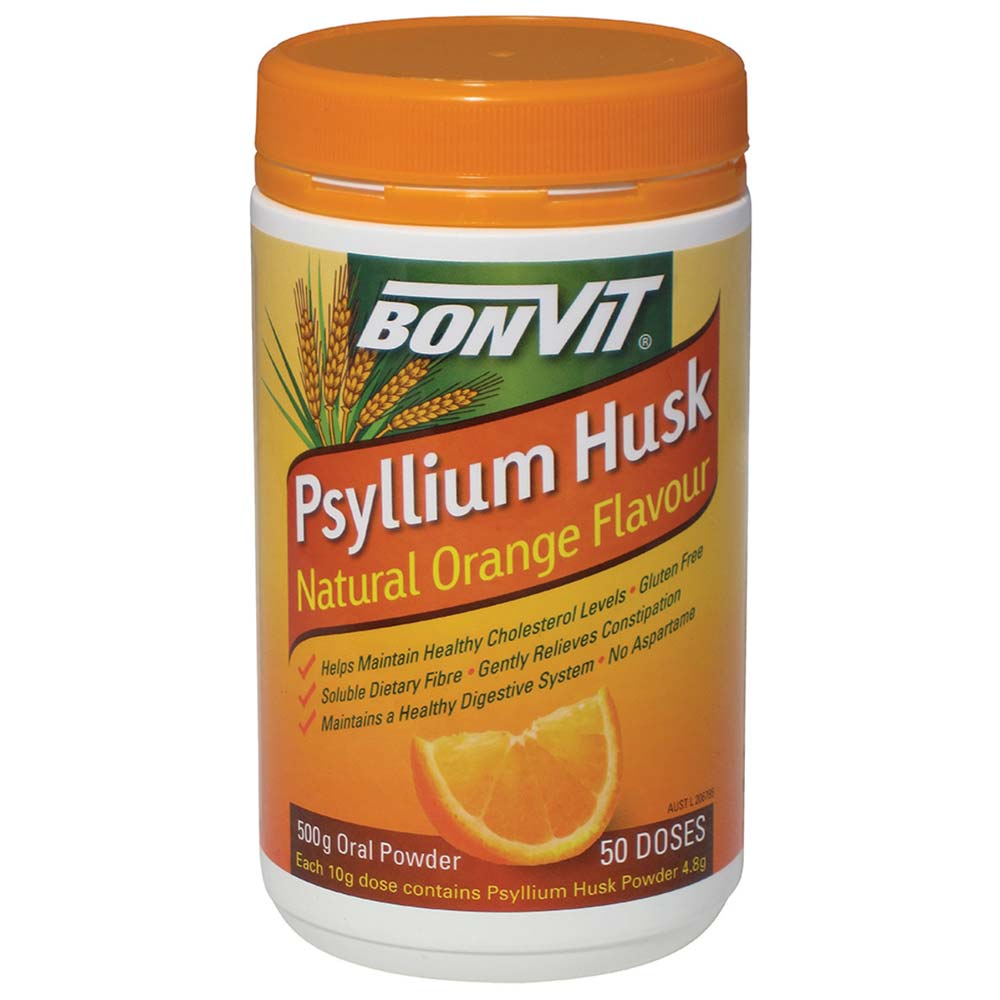 Bonvit Psyllium Husk Natural Orange Flavour Oral Powder - 500g - L'Organic