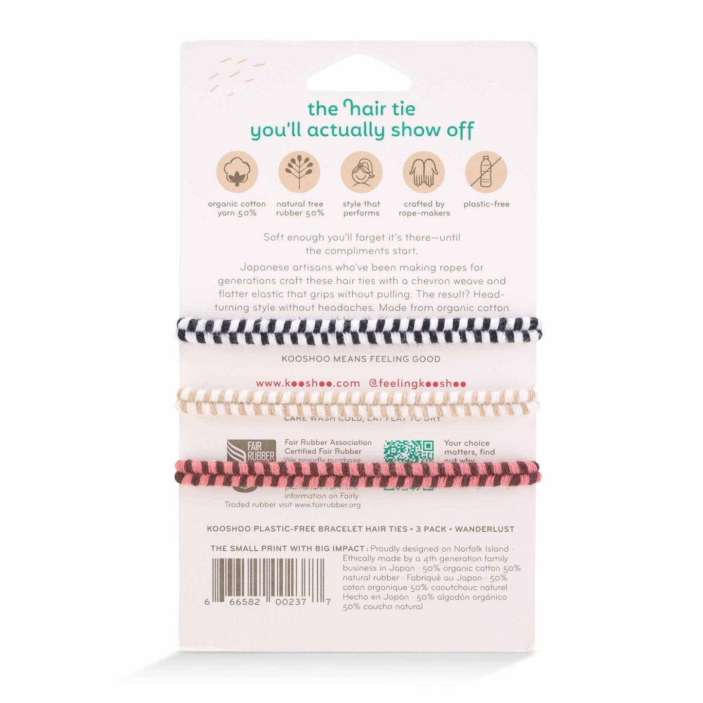 Kooshoo Plastic-Free Bracelet Hair Ties - Wanderlust