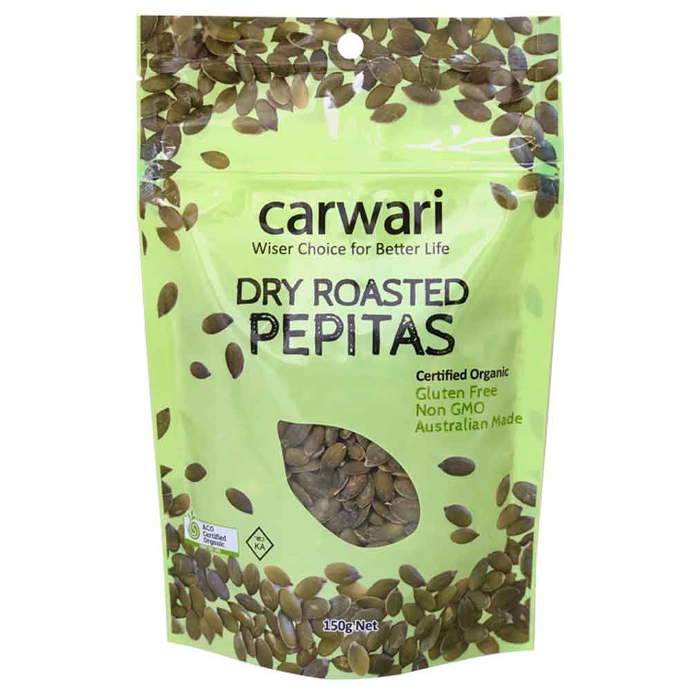 Carwari Organic Pepitas Dry Roasted 150g - L'Organic