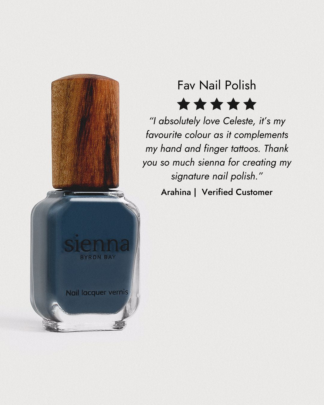 Sienna Nail Polish Celeste - Dark Granite Blue Grey - 10ml