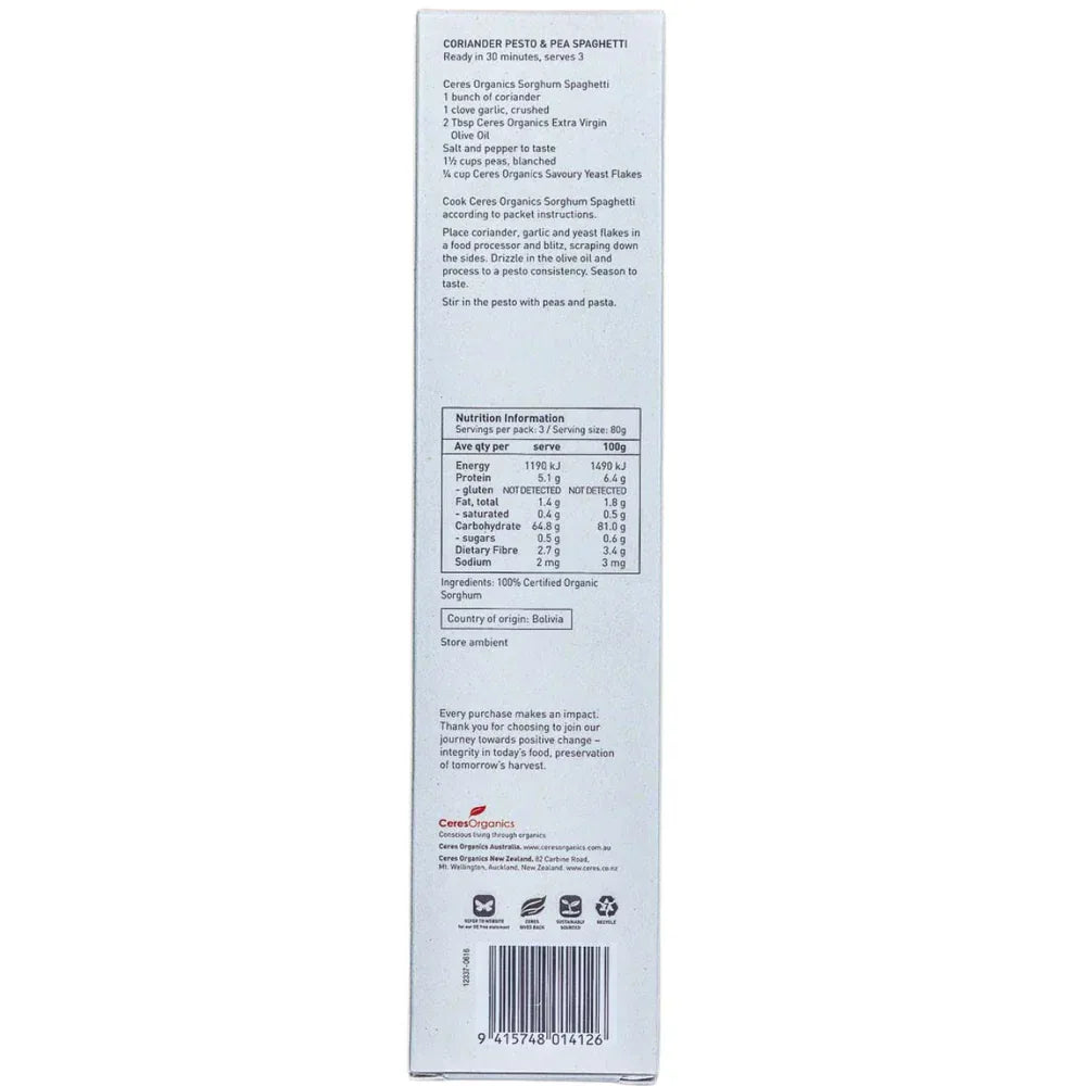 Ceres Organics Sorghum Spaghetti - 250g - L'Organic