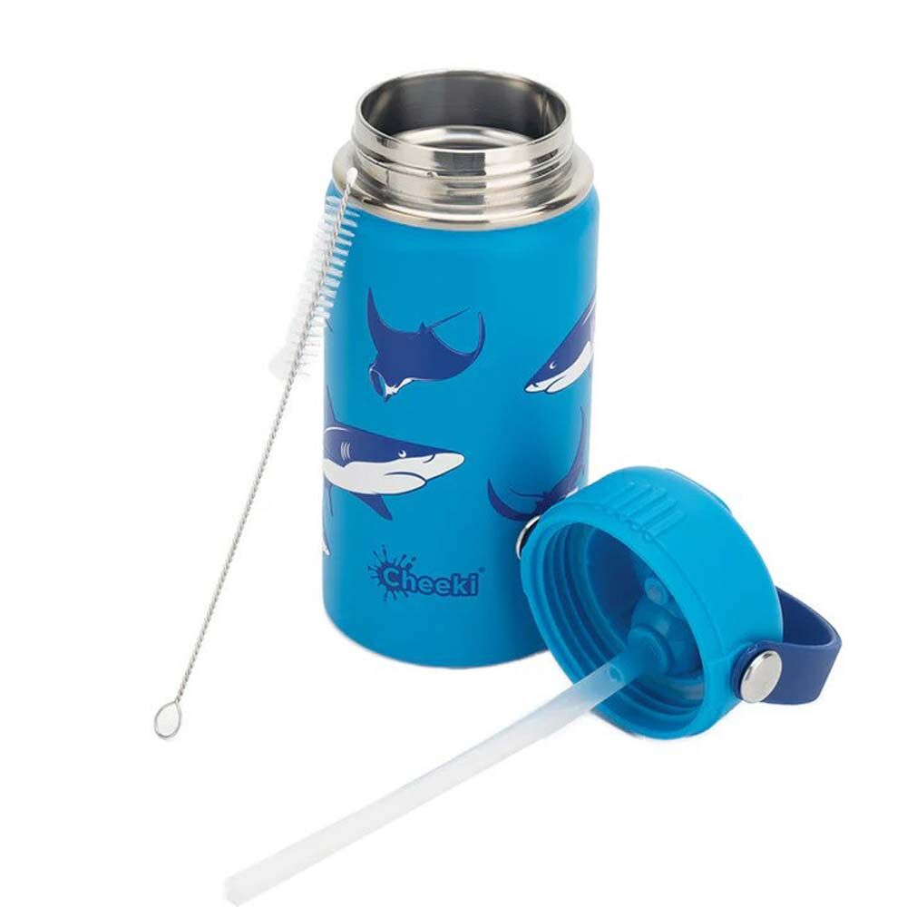 Cheeki Insulated Kids Water Bottle Sharks - 400ml - L'Organic
