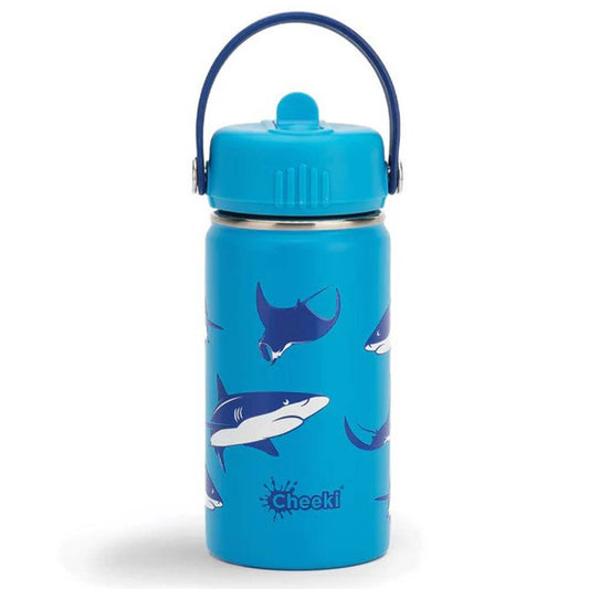 Cheeki Insulated Kids Water Bottle Sharks - 400ml - L'Organic