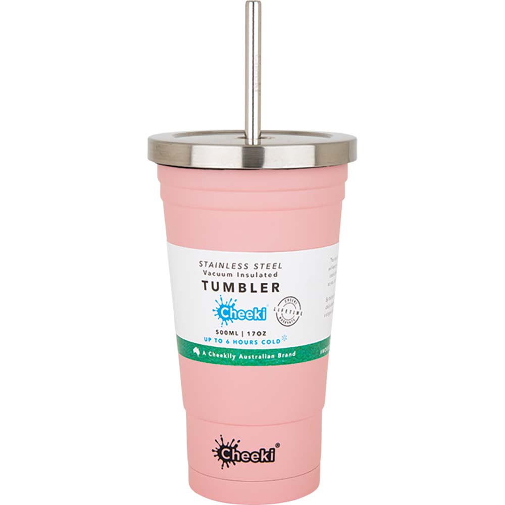 Cheeki Insulated Smoothie Tumbler - Pink - 500ml - L'Organic