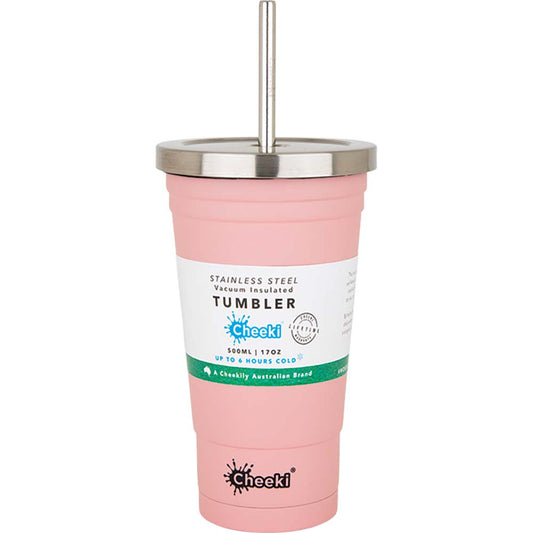 Cheeki Insulated Smoothie Tumbler - Pink - 500ml - L'Organic