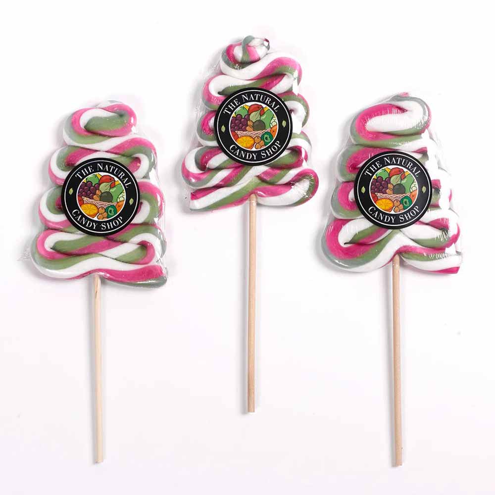 The Natural Candy Shop Christmas Tree Swirl Lollipop - 85g - L'Organic
