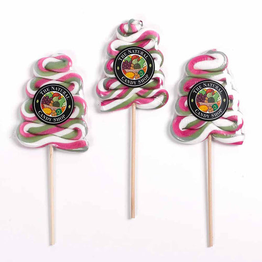 The Natural Candy Shop Christmas Tree Swirl Lollipop - 85g - L'Organic