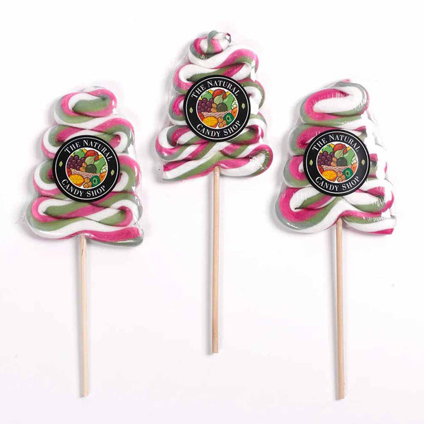 The Natural Candy Shop Christmas Tree Swirl Lollipop - 85g - L'Organic
