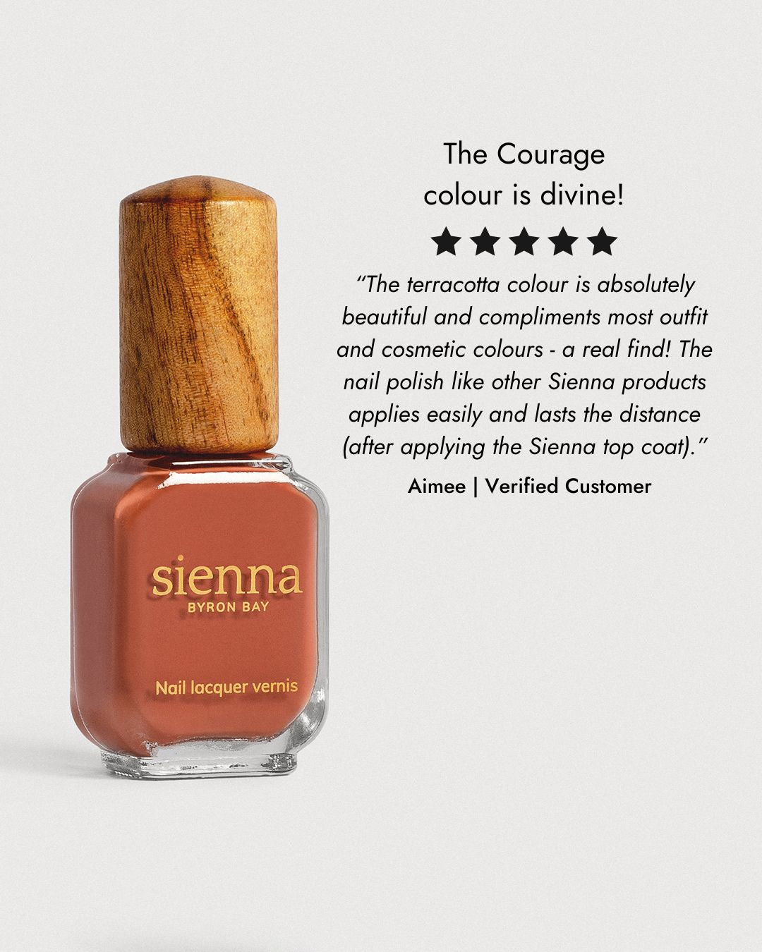 Sienna Nail Polish Courage - Warm Terracotta - 10ml