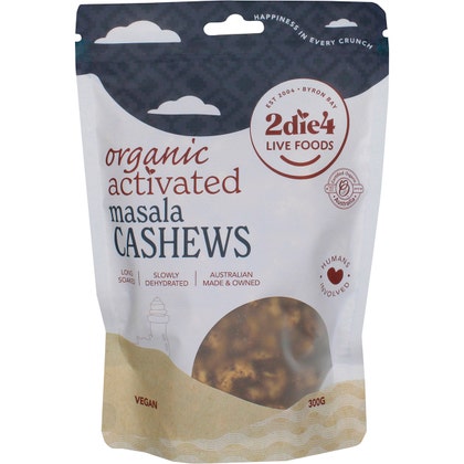 2DIE4 LIVE FOODS Activated Organic Masala Cashews 300g - L'Organic