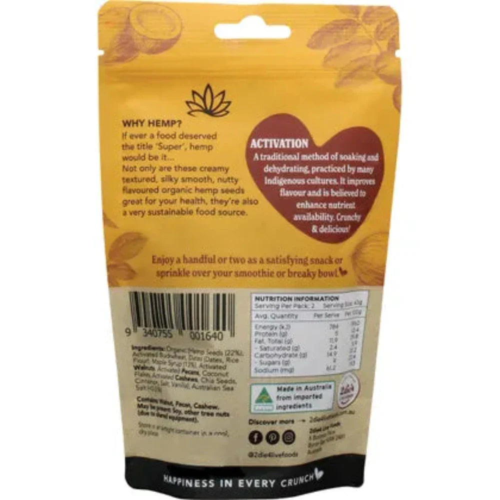 2DIE4 LIVE FOODS Hemptations Salted Maple 80g - L'Organic