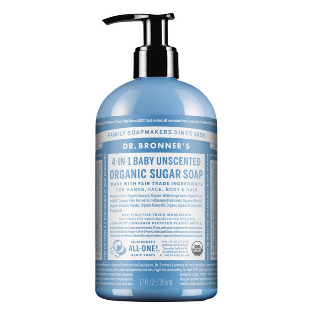 Dr Bronner's 4 in 1 Pump Soap - Baby Unscented - L'Organic