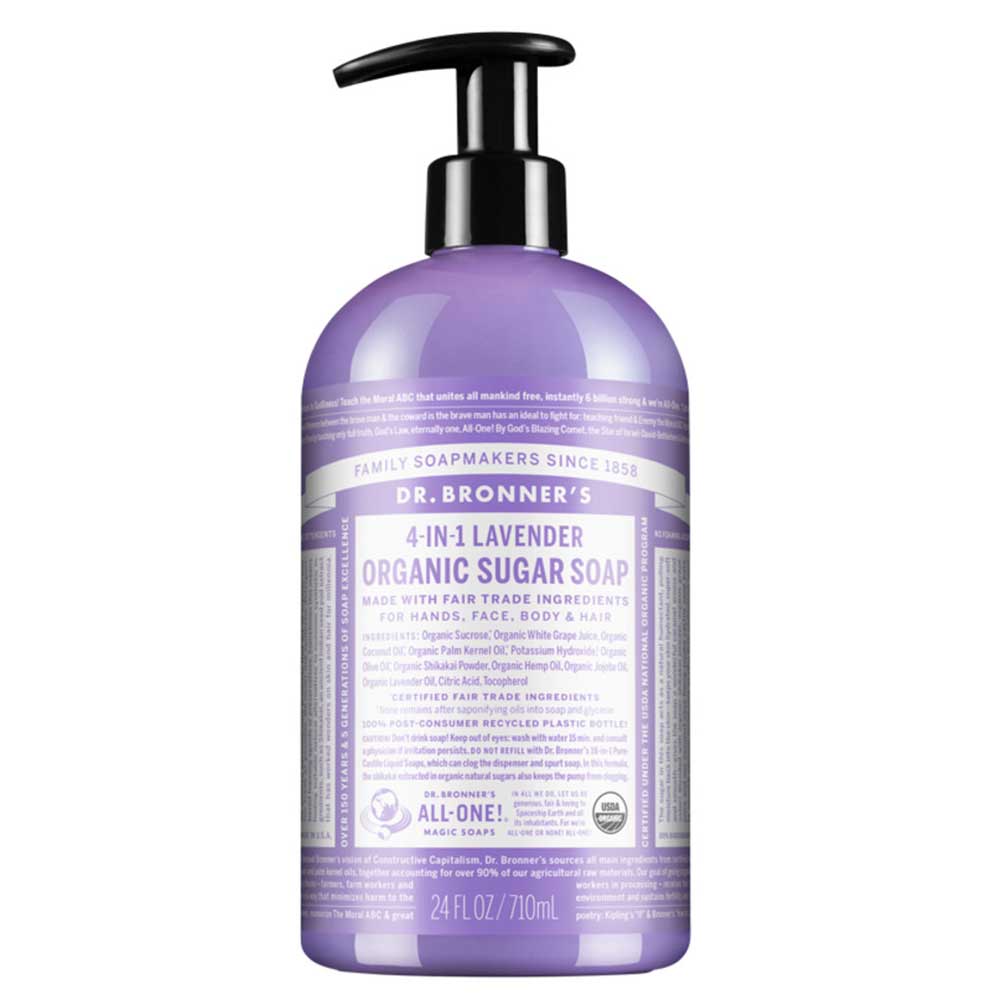 Dr Bronner's 4 in 1 Pump Soap - Lavender - L'Organic