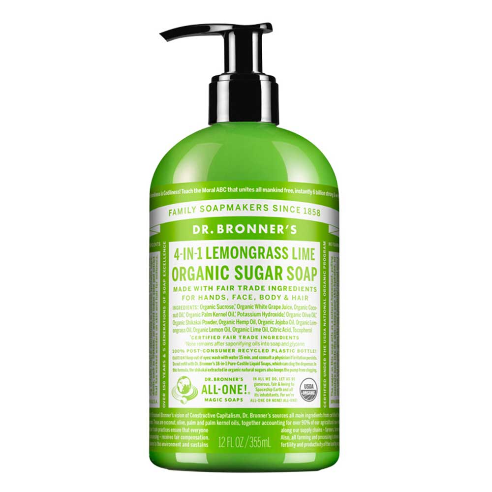 Dr Bronner's Organic Pump Soap - Lemongrass Lime - L'Organic
