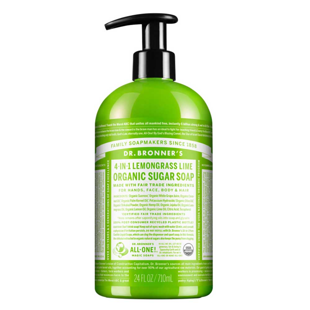 Dr Bronner's Organic Pump Soap - Lemongrass Lime - L'Organic