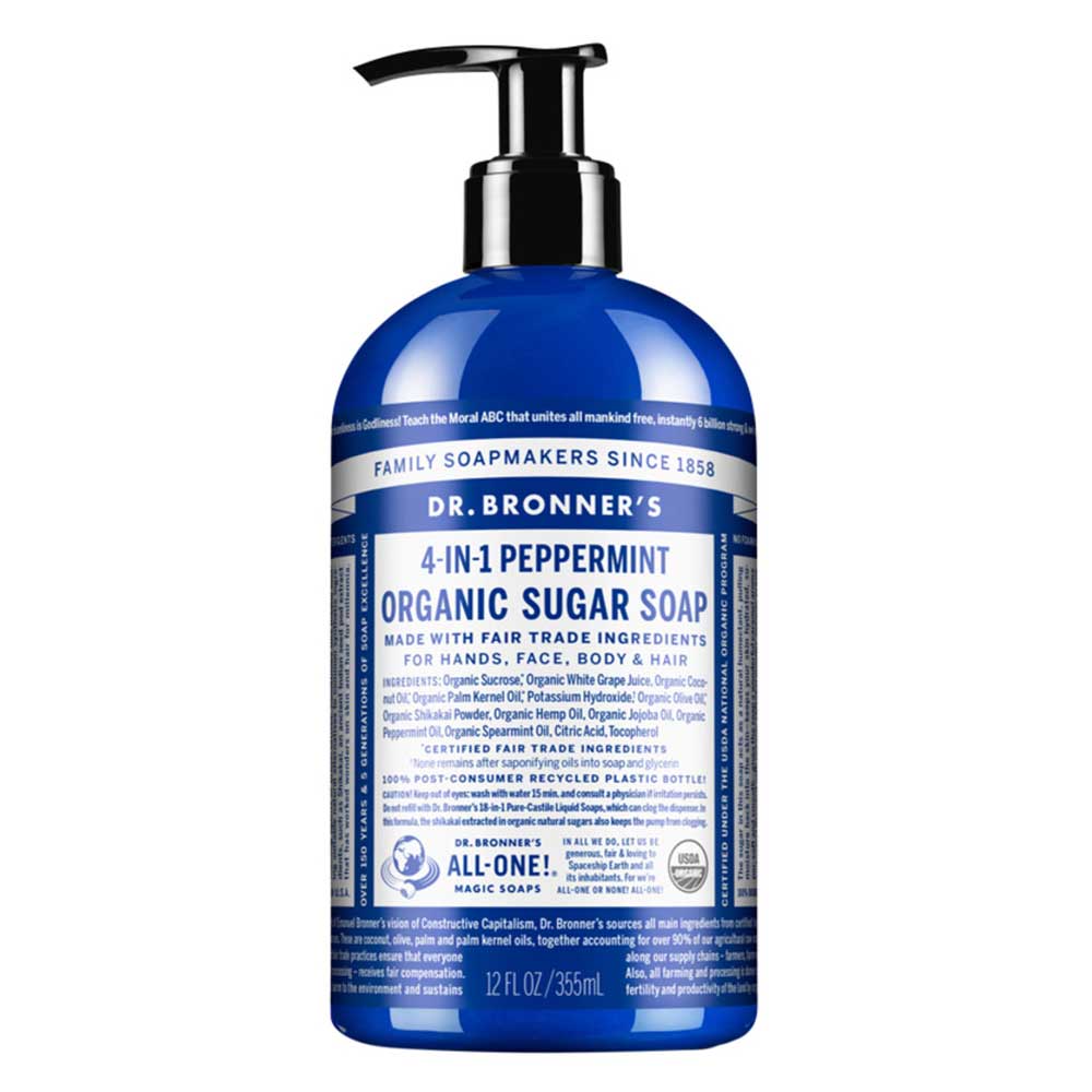 Dr Bronner's Organic Pump Soap - Peppermint - L'Organic