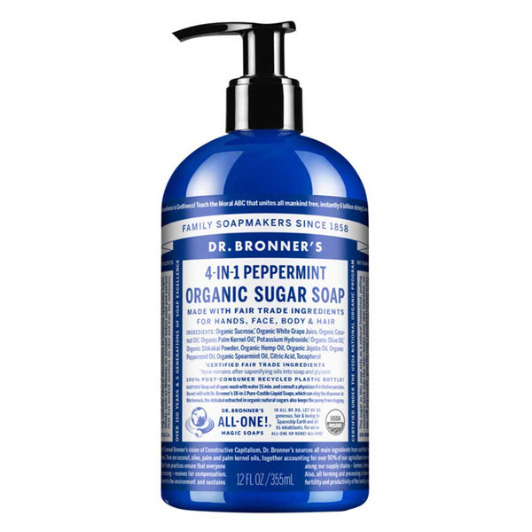 Dr Bronner's Organic Pump Soap - Peppermint - L'Organic