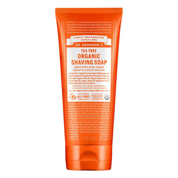 Dr Bronner's Organic Shaving Soap - Tea Tree - 207ml - L'Organic