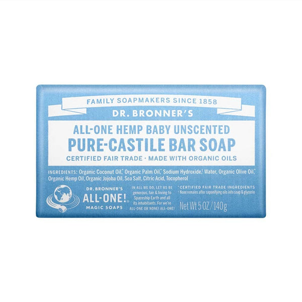 Dr Bronner's Original Bar Soap - Baby/Unscented - 140g - L'Organic