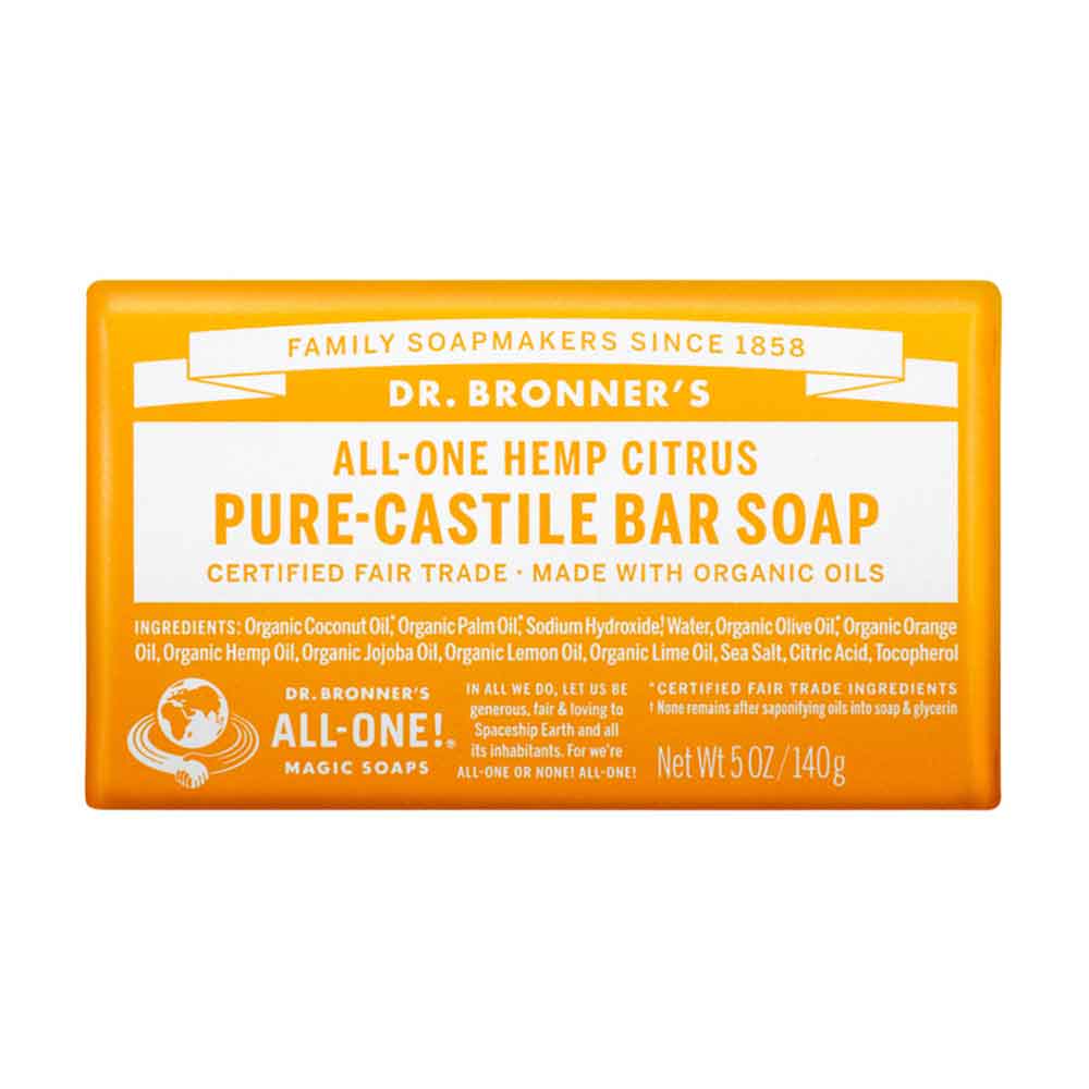Dr Bronner's Pure-Castile Bar Soap - Citrus Orange - 140g - L'Organic