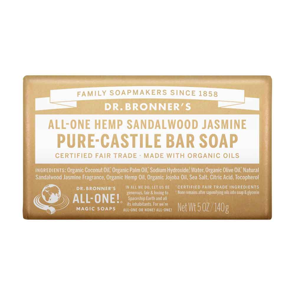 Dr Bronner's Pure-Castile Bar Soap - Jasmine & Sandalwood - 140g - L'Organic