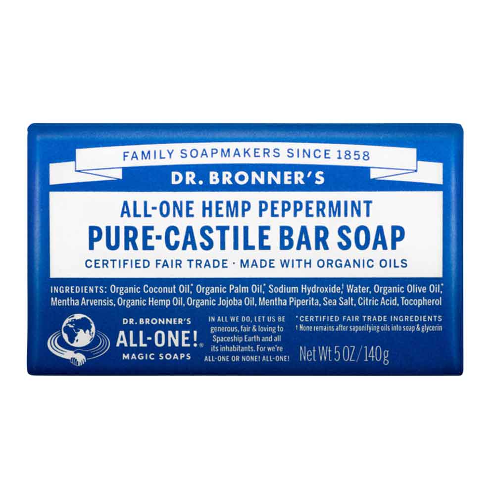 Dr Bronner's Pure-Castile Bar Soap - Peppermint - 140g - L'Organic