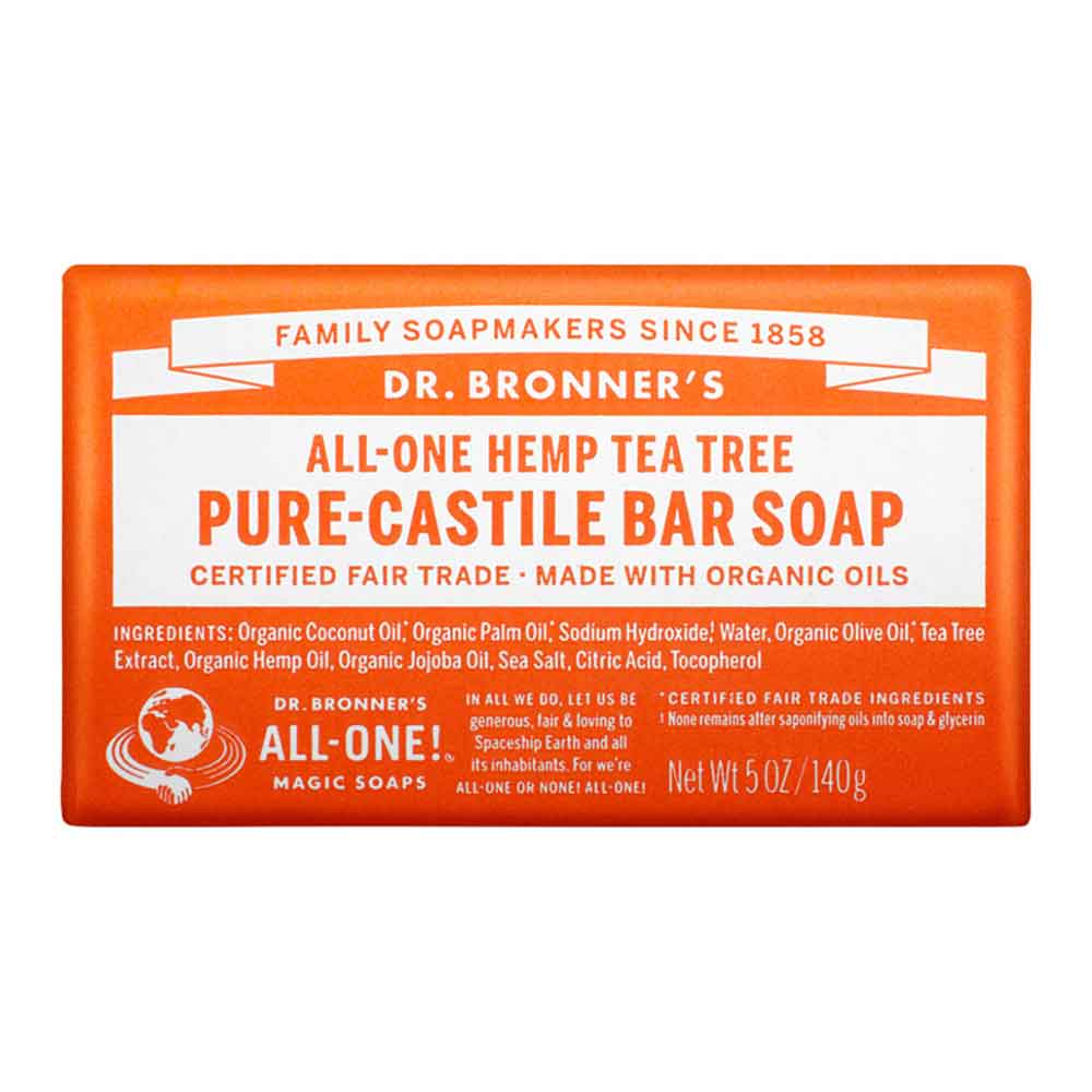Dr Bronner's Pure-Castile Bar Soap - Tea Tree - 140g - L'Organic