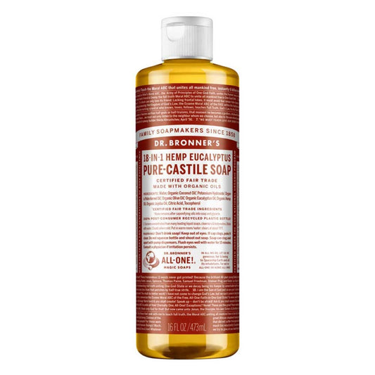 Dr Bronner's Pure Castile Liquid Soap - Eucalyptus - 473ml - L'Organic