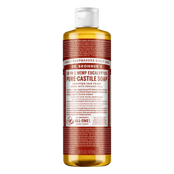 Dr Bronner's Pure Castile Liquid Soap - Eucalyptus - 473ml - L'Organic