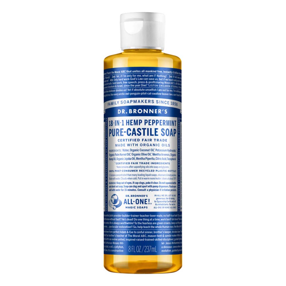 Dr Bronner's Pure Castile Liquid Soap - Peppermint - L'Organic