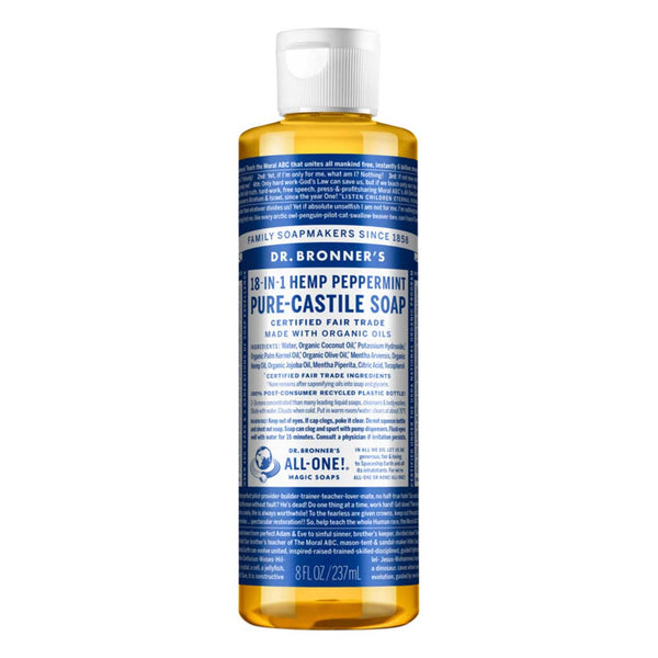 Dr Bronner's Pure Castile Liquid Soap - Peppermint - L'Organic