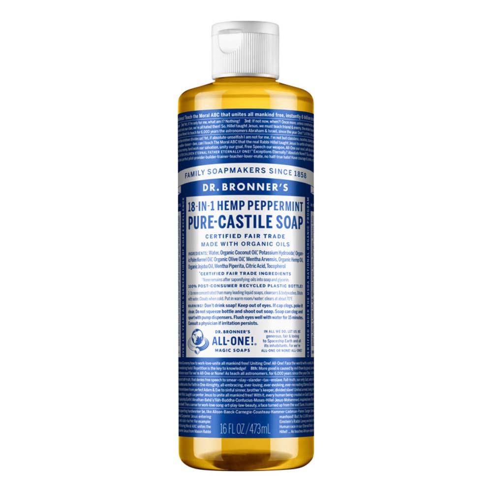 Dr Bronner's Pure Castile Liquid Soap - Peppermint - L'Organic