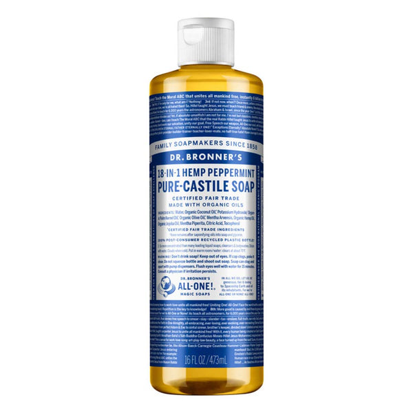 Dr Bronner's Pure Castile Liquid Soap - Peppermint - L'Organic