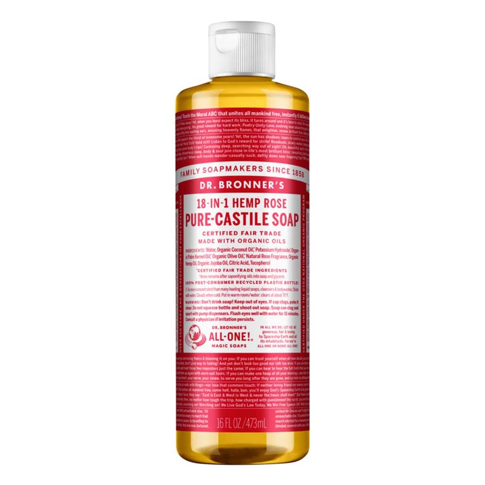 Dr Bronner's Pure Castile Liquid Soap - Rose - L'Organic