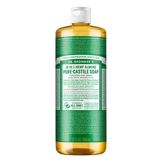 Dr Bronner's Pure Castile Liquid Soap - Almond - 946ml - L'Organic