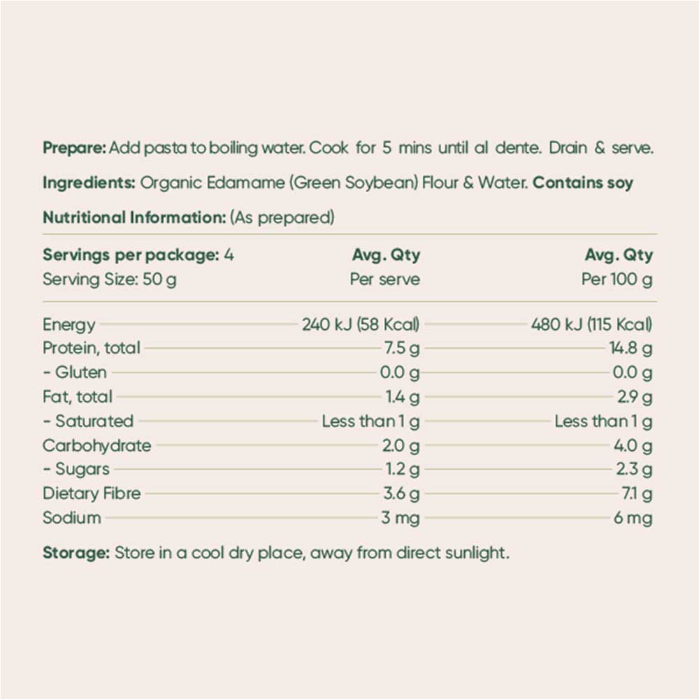 Edamame Bean Organic Fettuccine - 200g - L'Organic