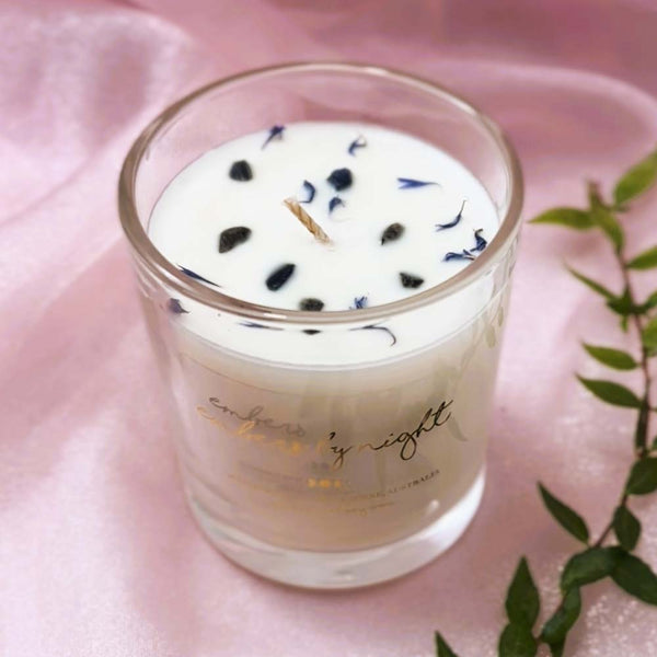 Embers By Night Crystal infused Candle - Fresh Linen - L'Organic