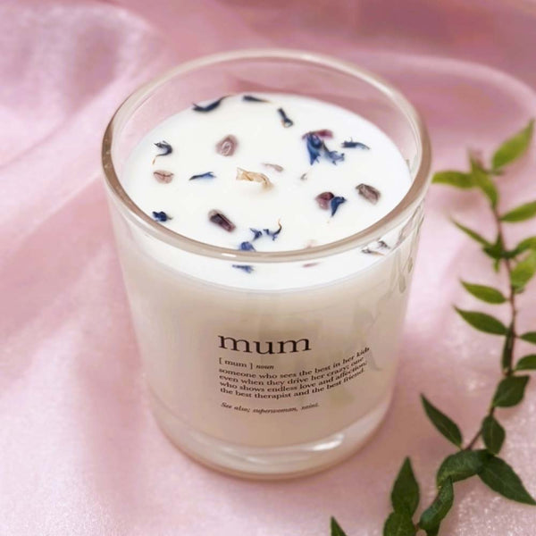 Embers By Night Crystal Infused Candle For Mum - Lavender - L'Organic