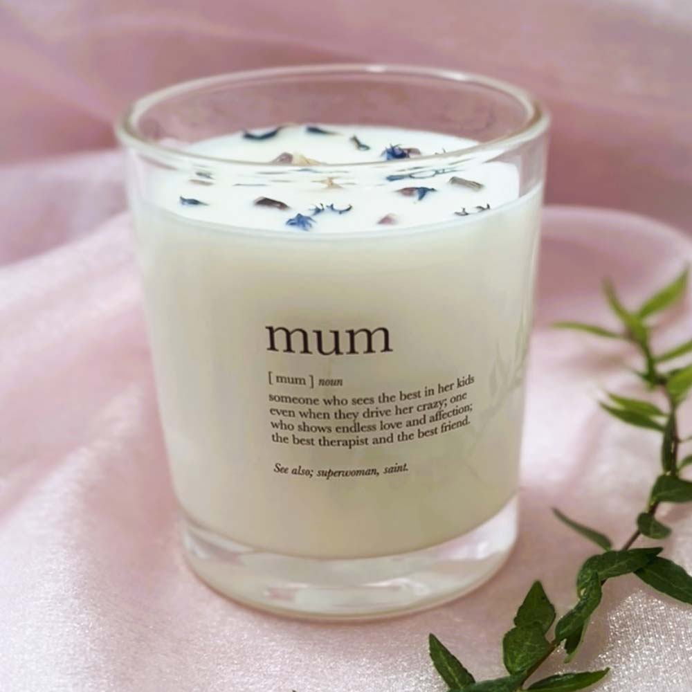 Embers By Night Crystal Infused Candle For Mum - Lavender - L'Organic