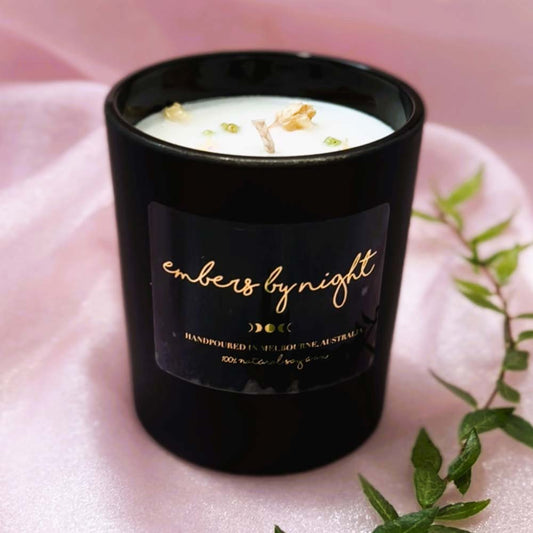 Embers By Night Matt Black Crystal Candle - French Pear - L'Organic